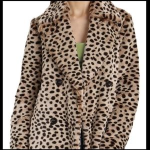 Avec Les Filles Leopard Oversize Car Coat NEW
